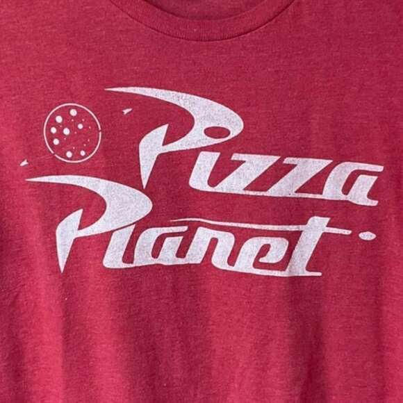 Disney Pixar Pizza Planet Tee Shirt Heather Red Size M - Picture 2 of 5